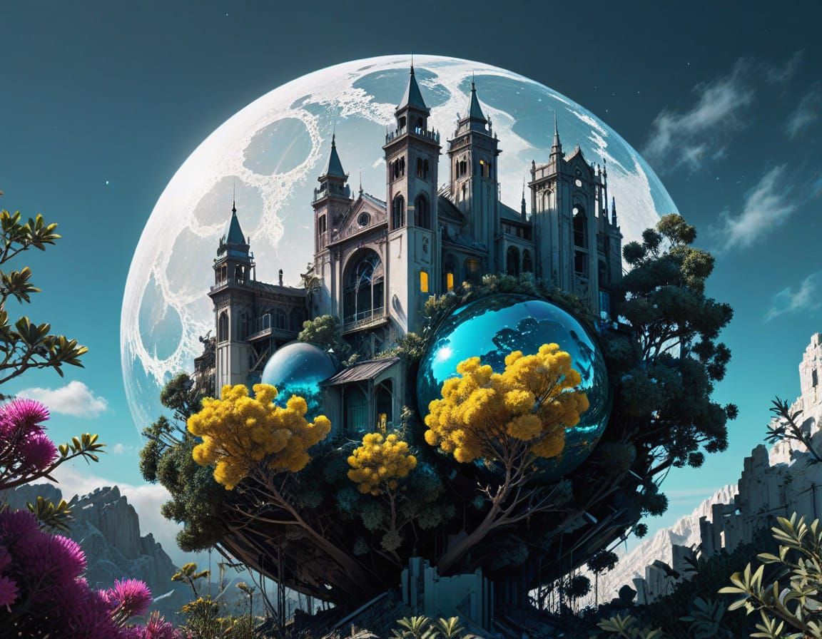 Ethereal Cosmic Metropolis Amidst Namatjira Landscape