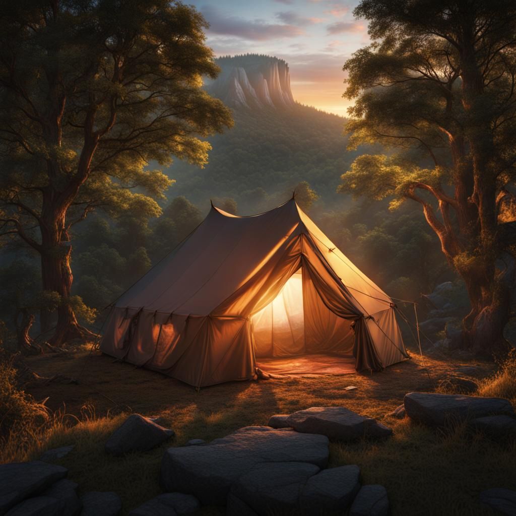 Sunrise Tent View in Blue Ridge Mountains