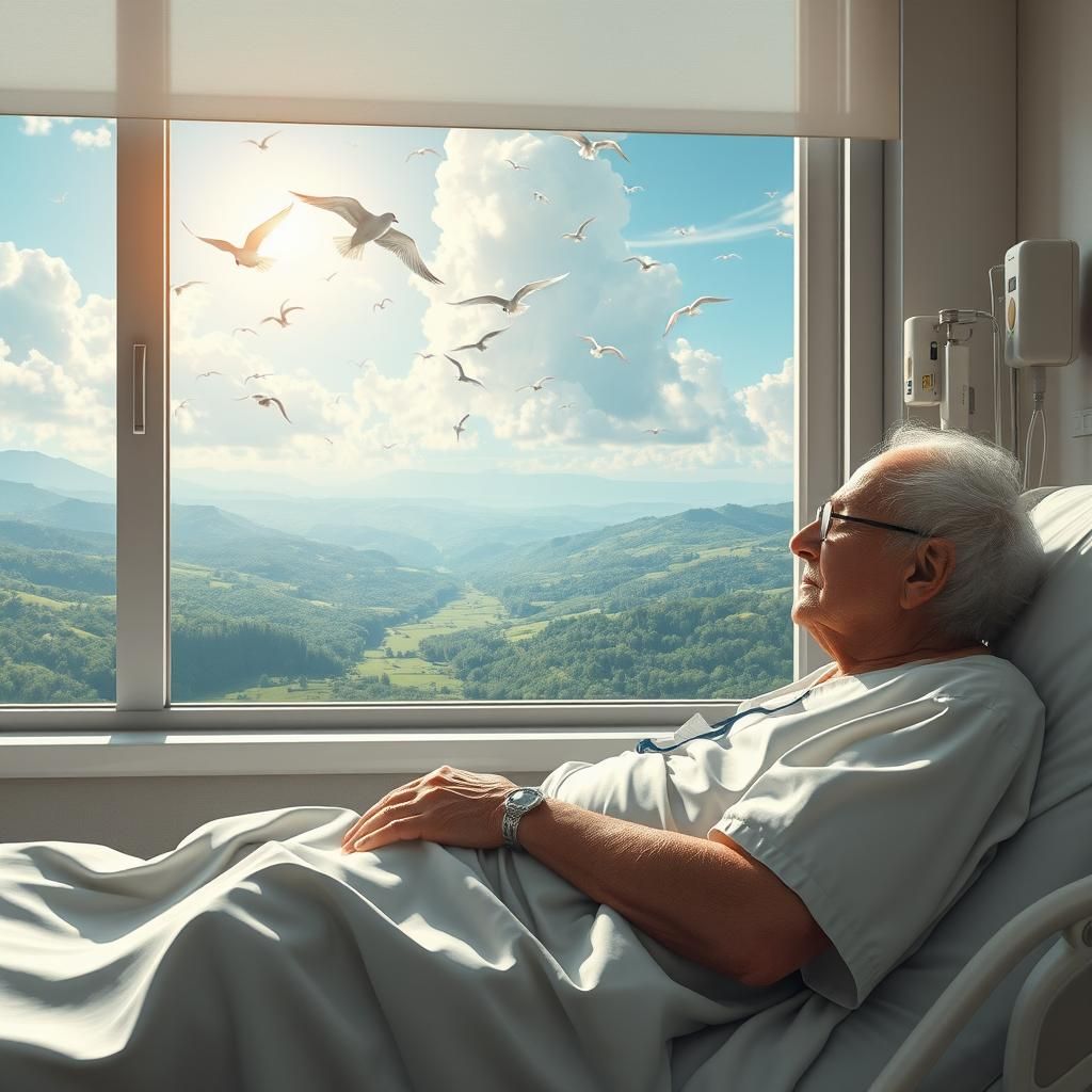 Elderly Patient's Dreamlike View of Emerald Valley
