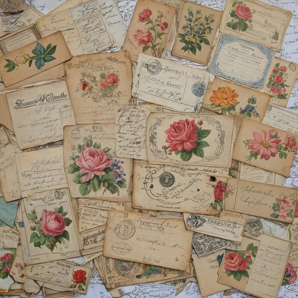 French Flower Market Ephemera for Junk Journals