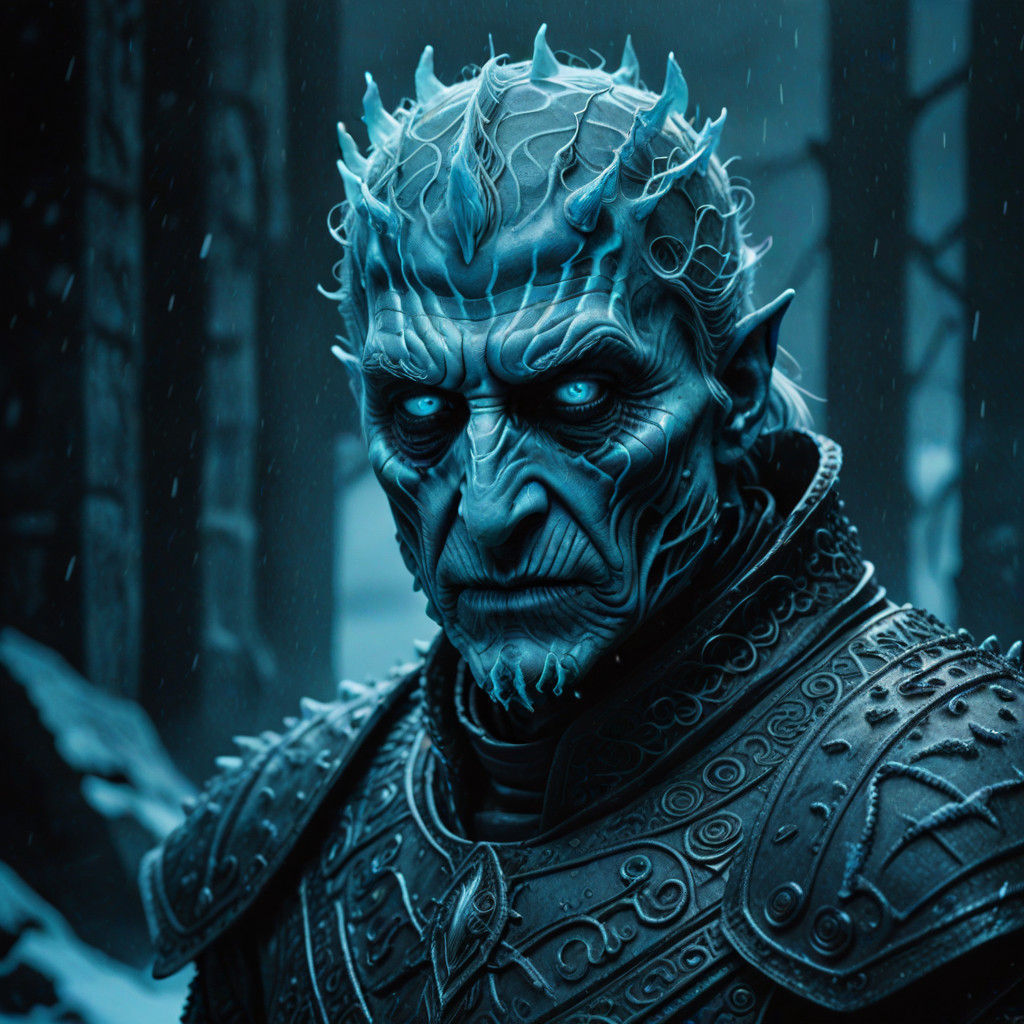 Cybergoth Night King of the White Walkers with Icy Blue Eyes