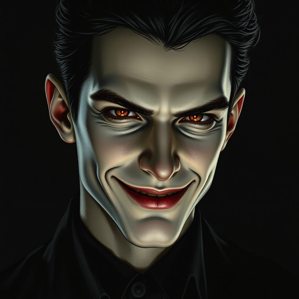 Dark Gothic Vampire Portrait in Haunting High-Contrast Style