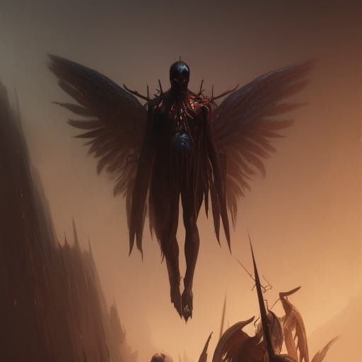 Male Angel of Death in Dark Fantasy Style