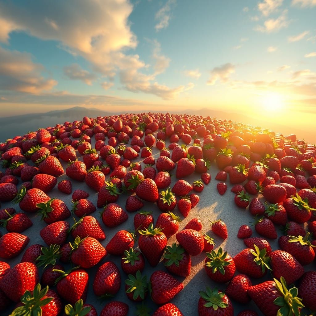 Strawberry Earth: A Hyperrealistic 3D Render