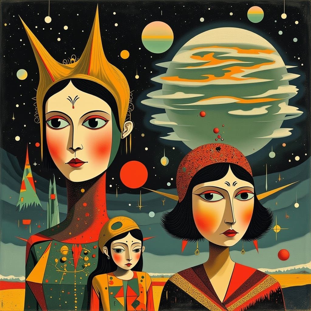 Triadic Portrait of the Emperor of Ganymede in Vibrant, Semi...