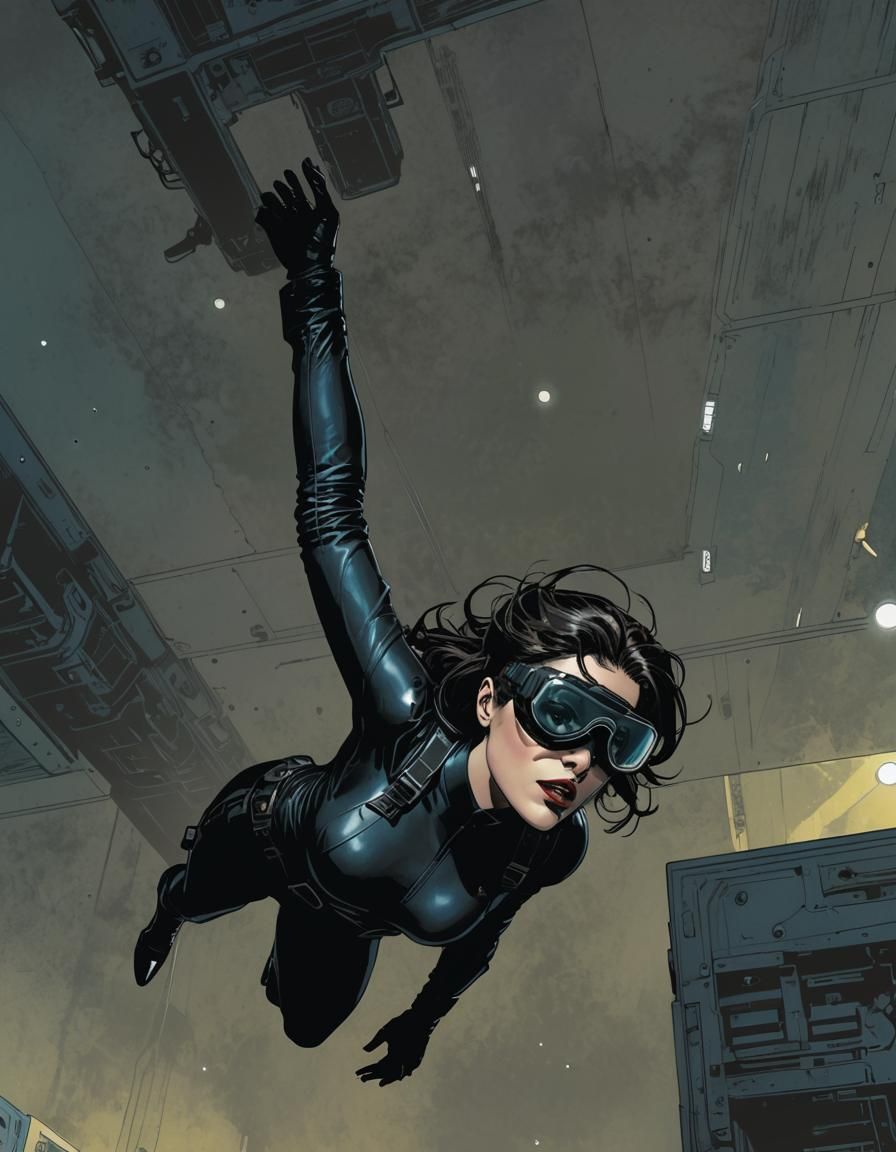 Cyberpunk Cop in Retro Comic Style