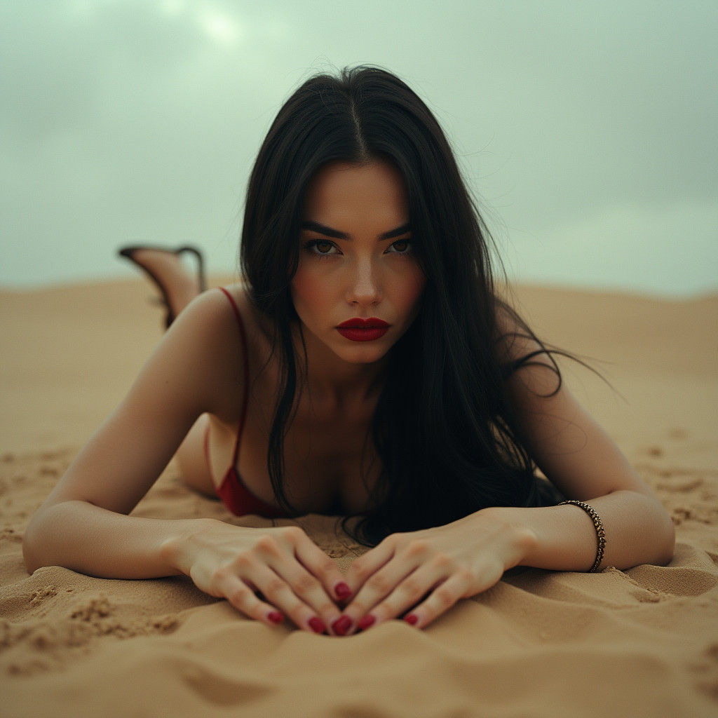 Desert Storm Beauty: A Cinematic Fashion Photograph