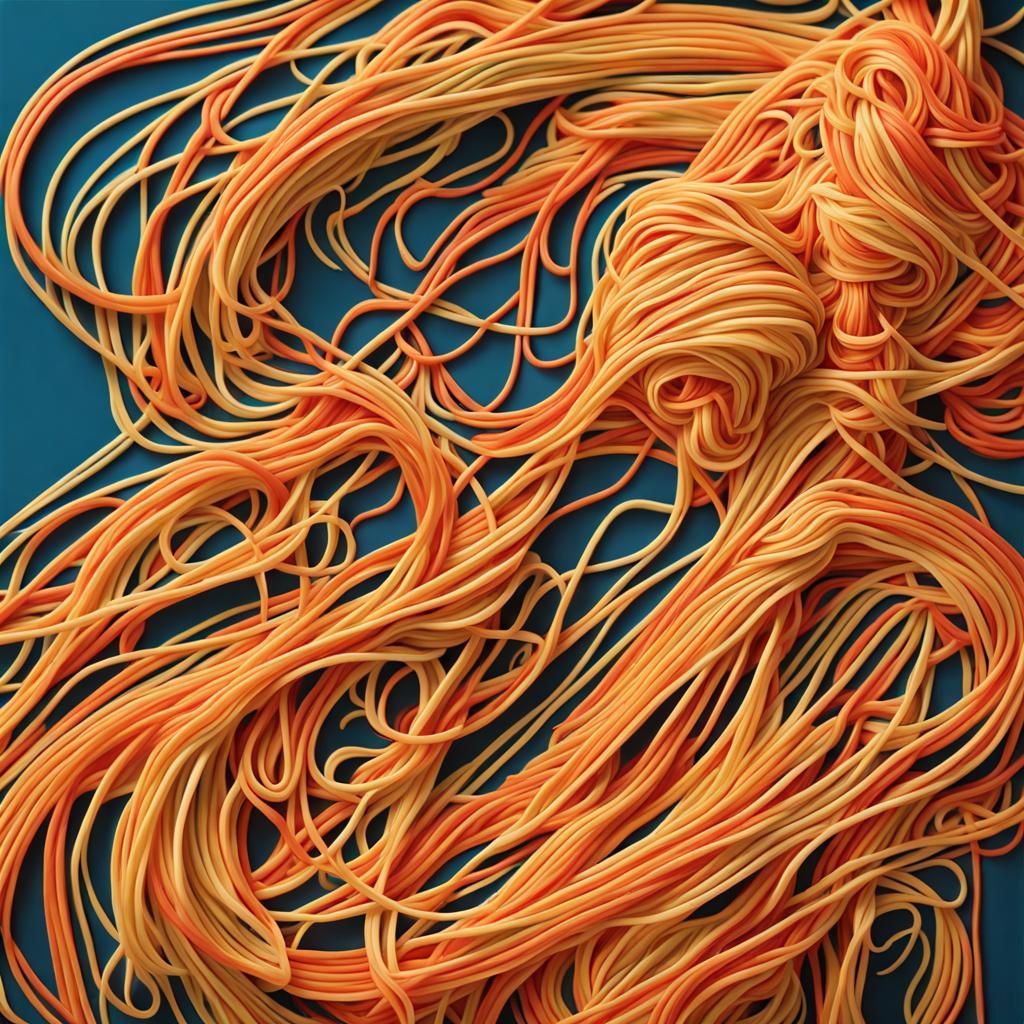 Mother and Daughter's Abstract Spaghetti Art