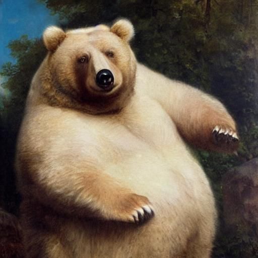 Whistling Bear Portrait in Classical Style