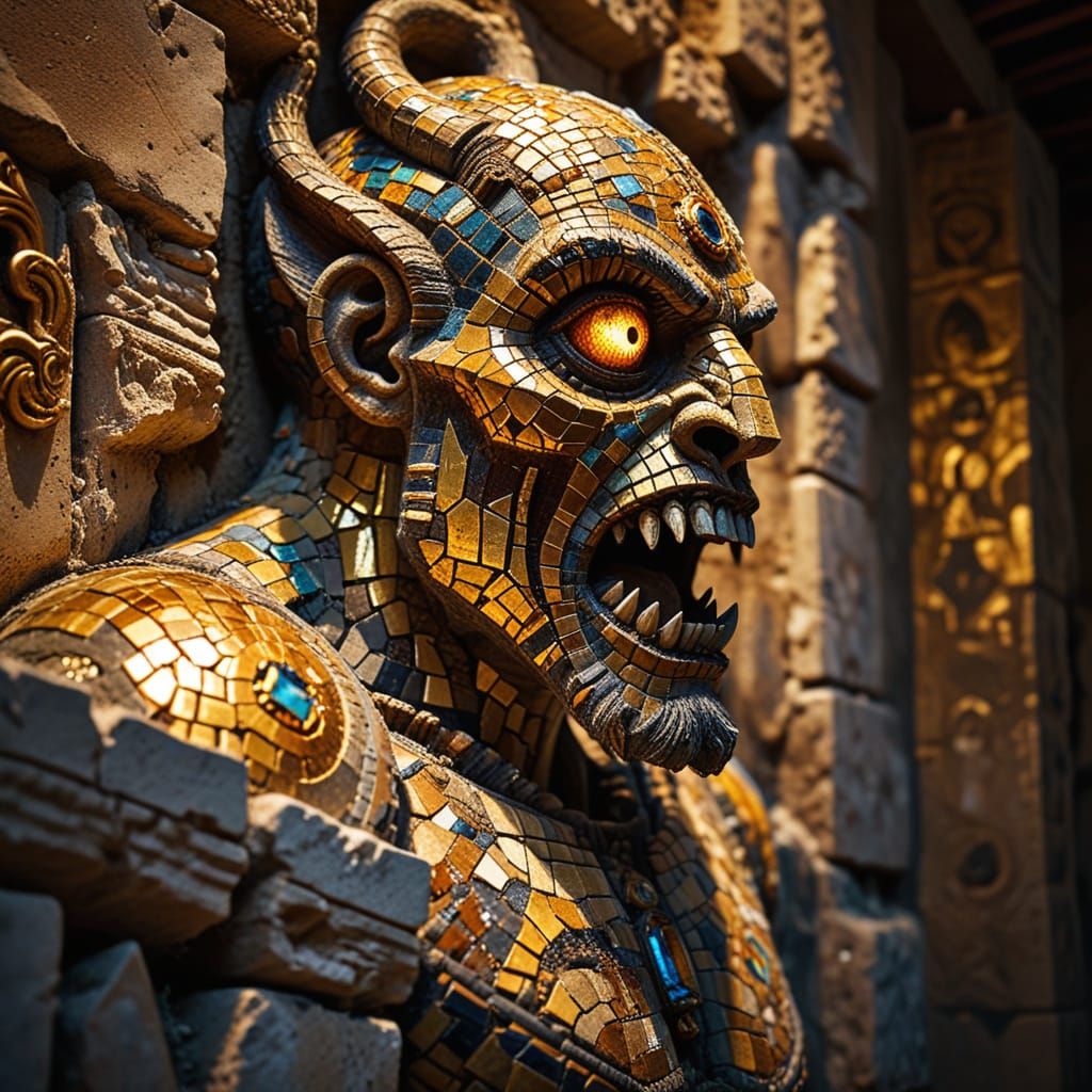 Byzantine Mosaic Masterpiece: Ancient Monster Trapped in Rui...