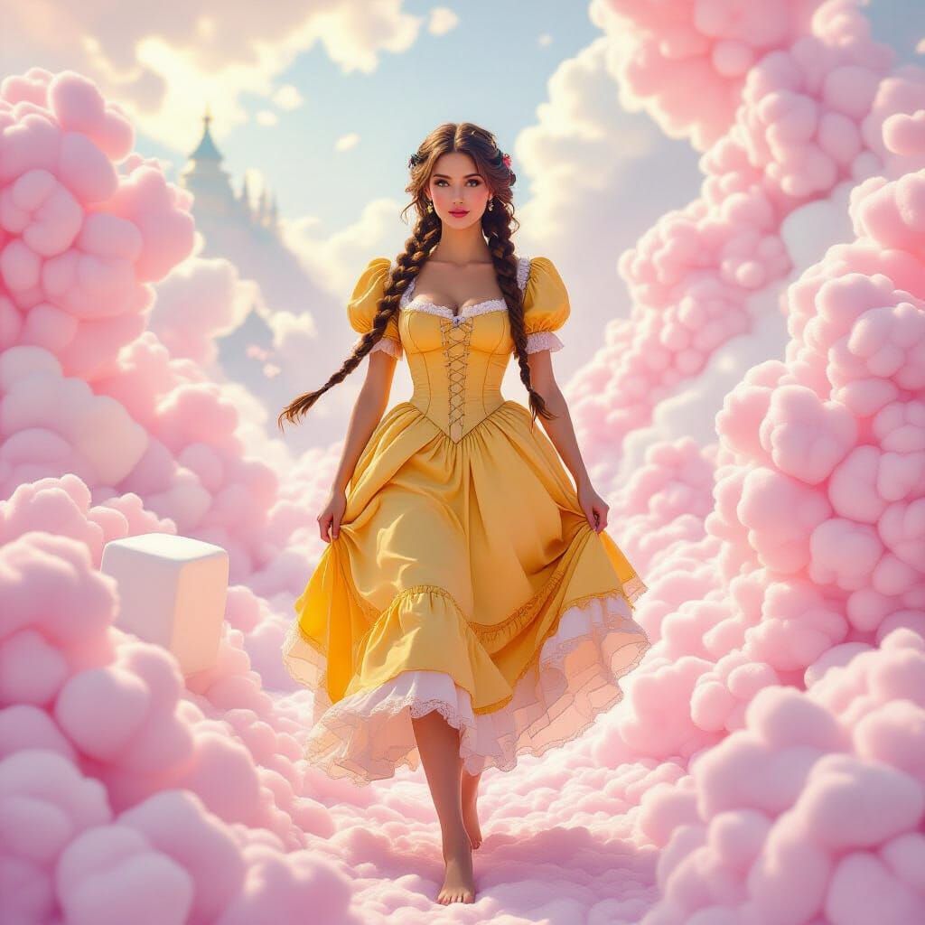 Victorian Woman in Ethereal Fantasy World