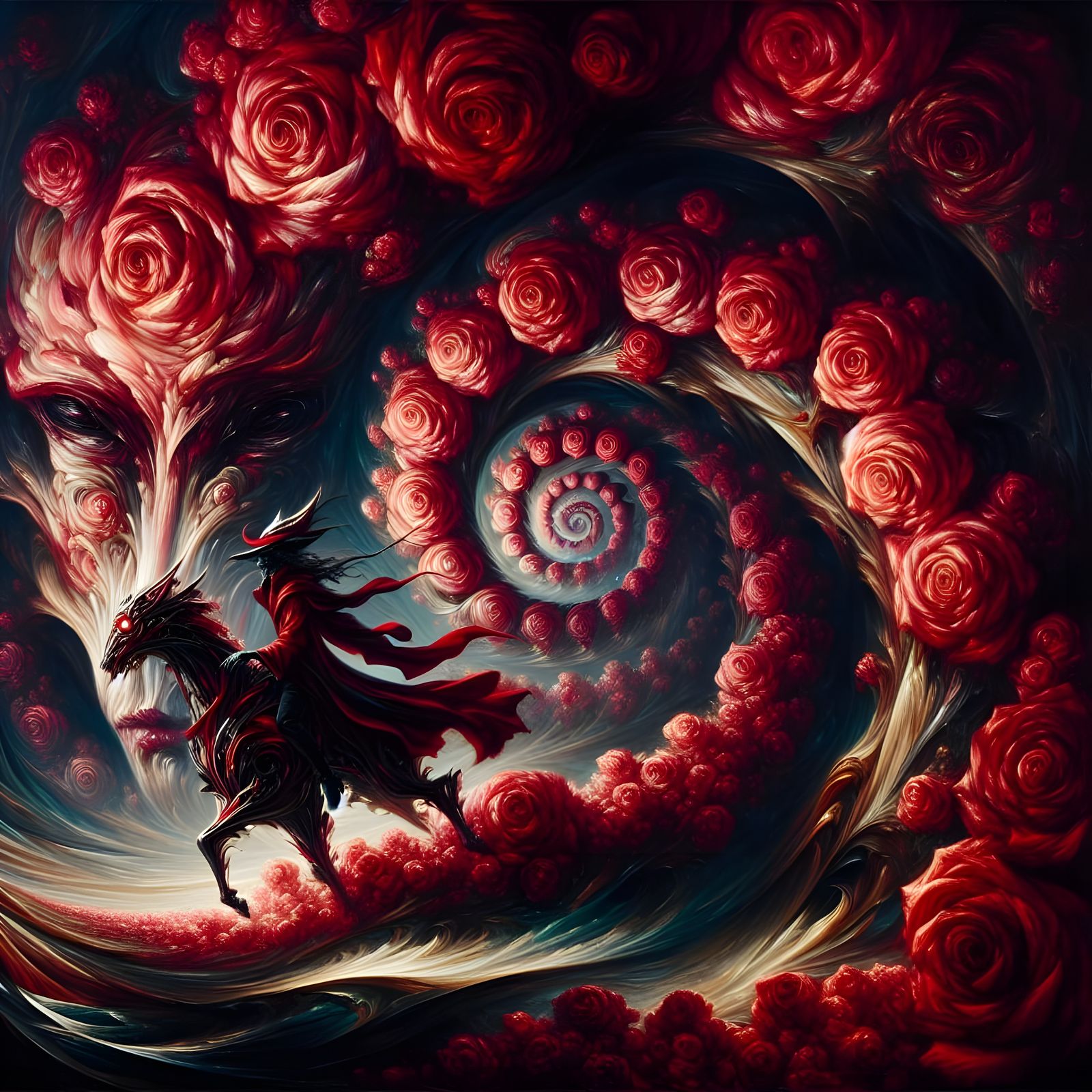 Surreal Fairytale Character Emerges from Chiaroscuro Explosi...