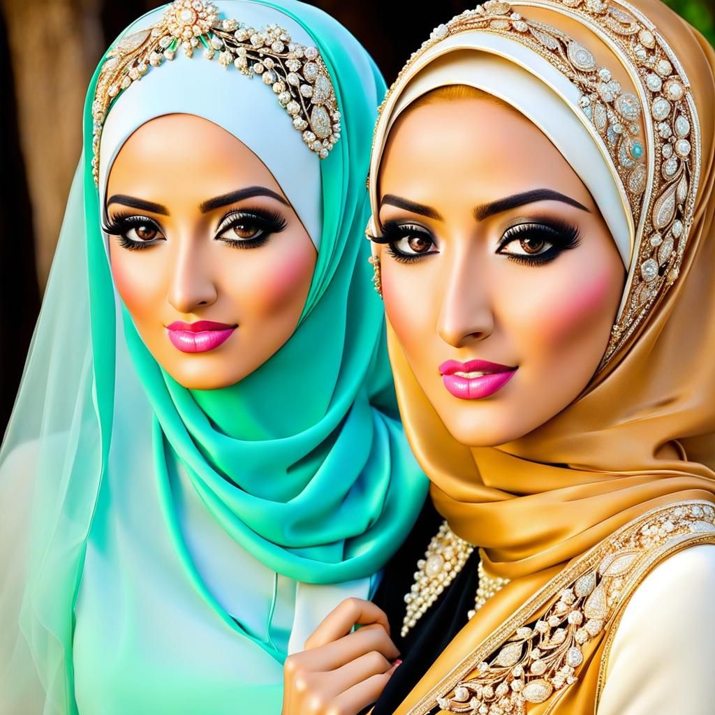 Woman in Hijab at Wedding Ceremony