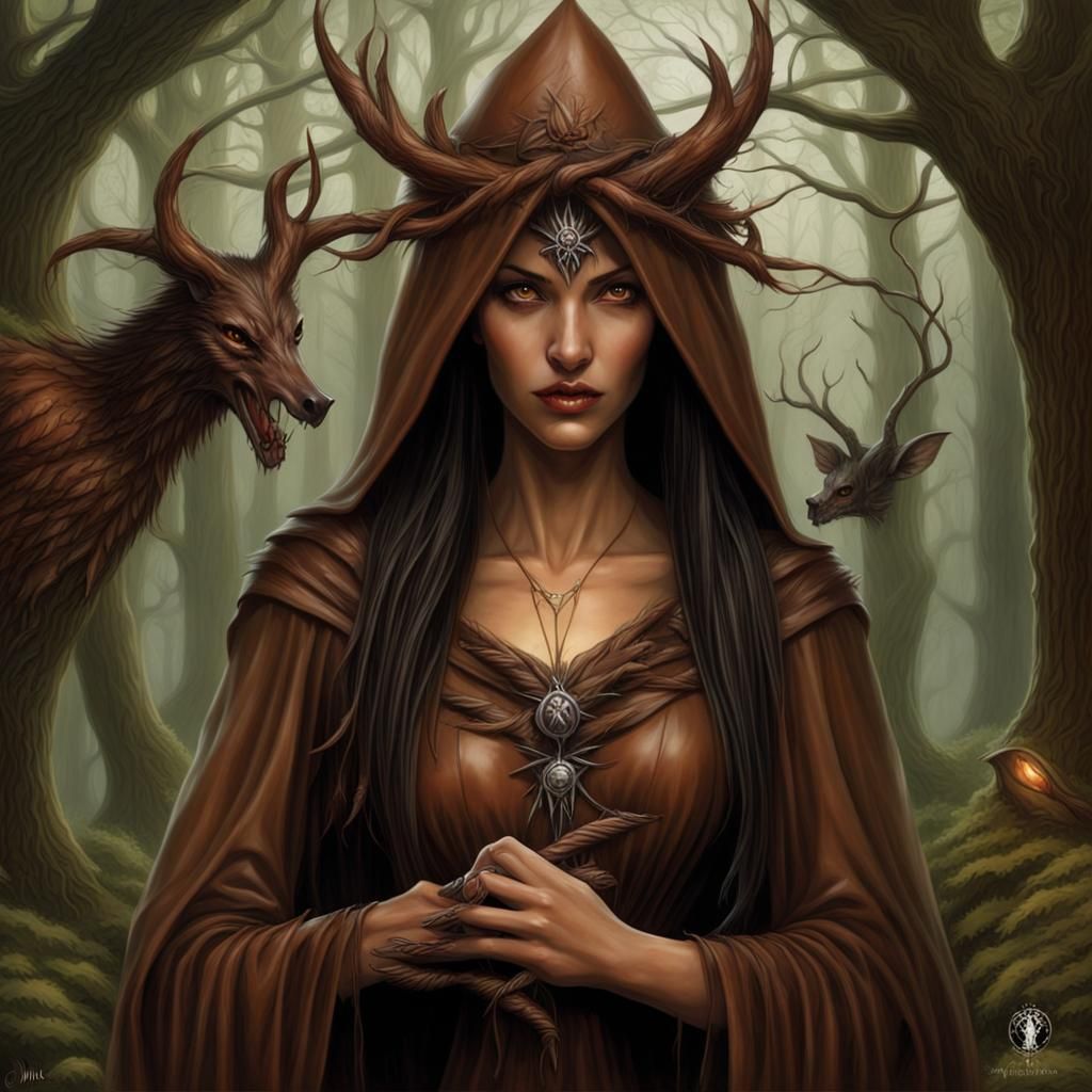 Eerie Brown Witch of Summer: Horror Nightmare