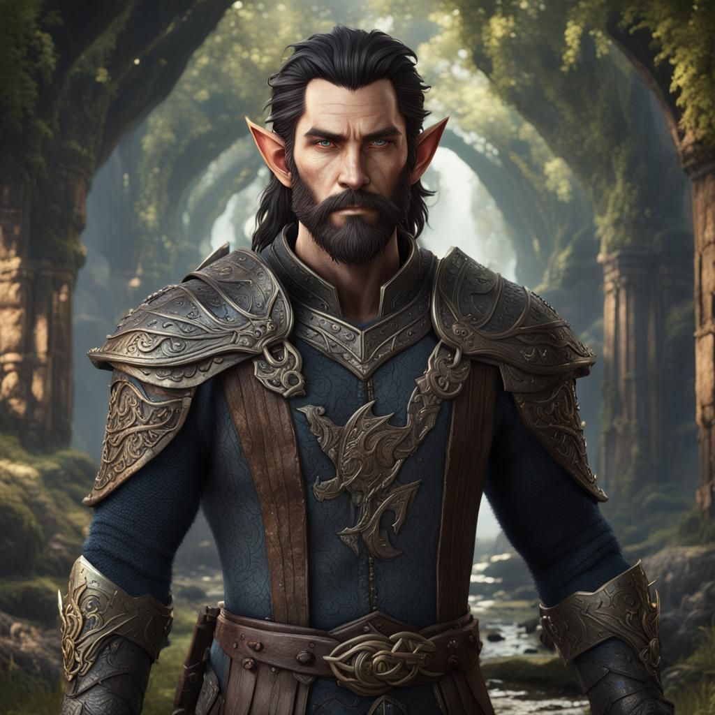 Fantasy Elf Guard in Detailed Matte Painting