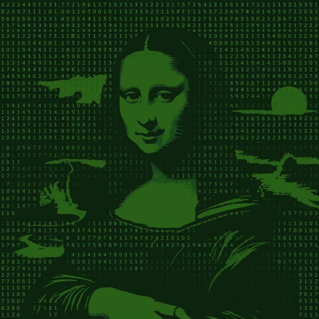 Retro ASCII Art Mona Lisa