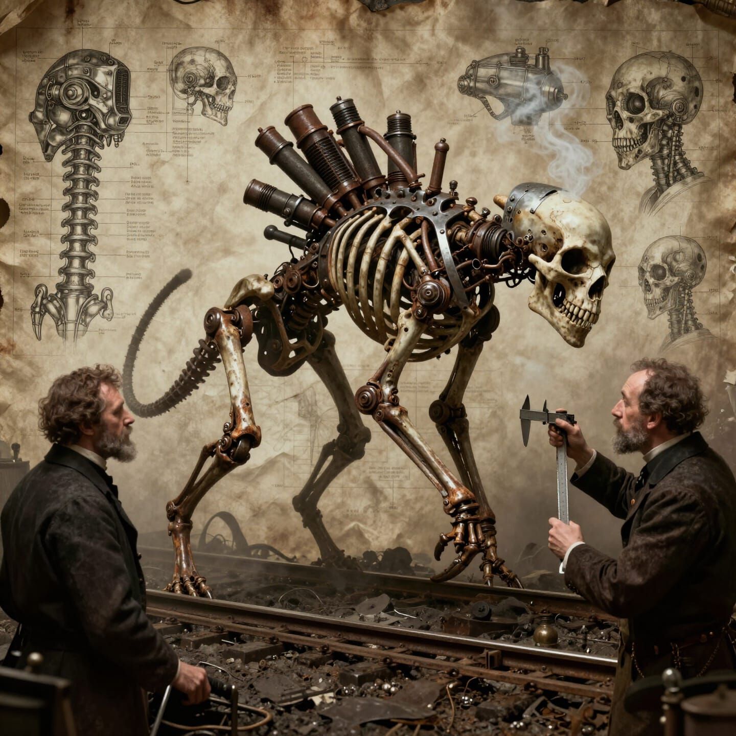 Dieselpunk Creature: Victorian Mechanics Study