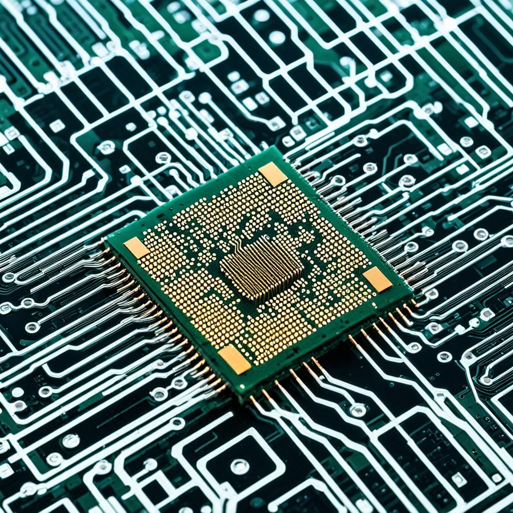 Macro Photograph of a Microchip