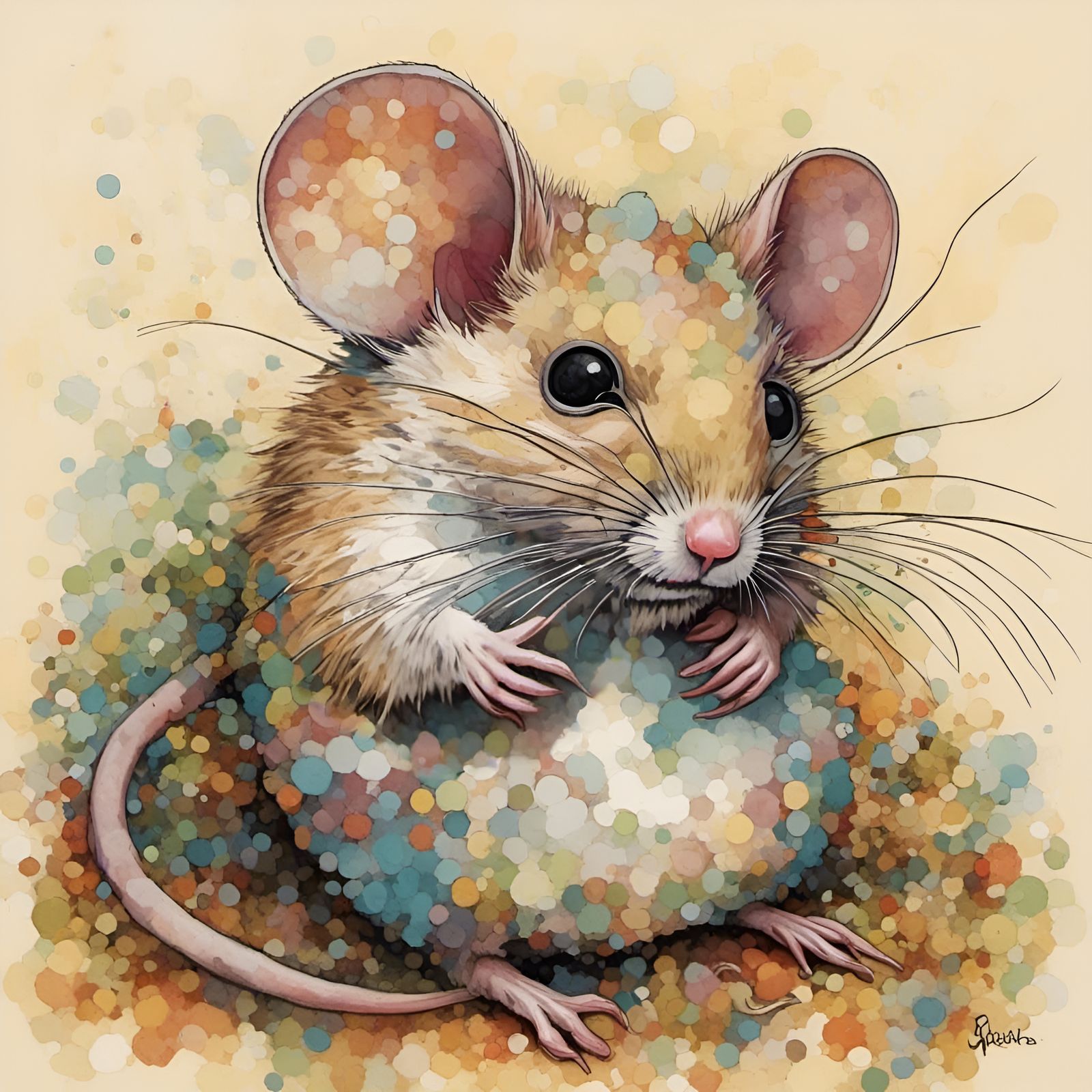 Mouse with Vintage Rainbow Color Palette