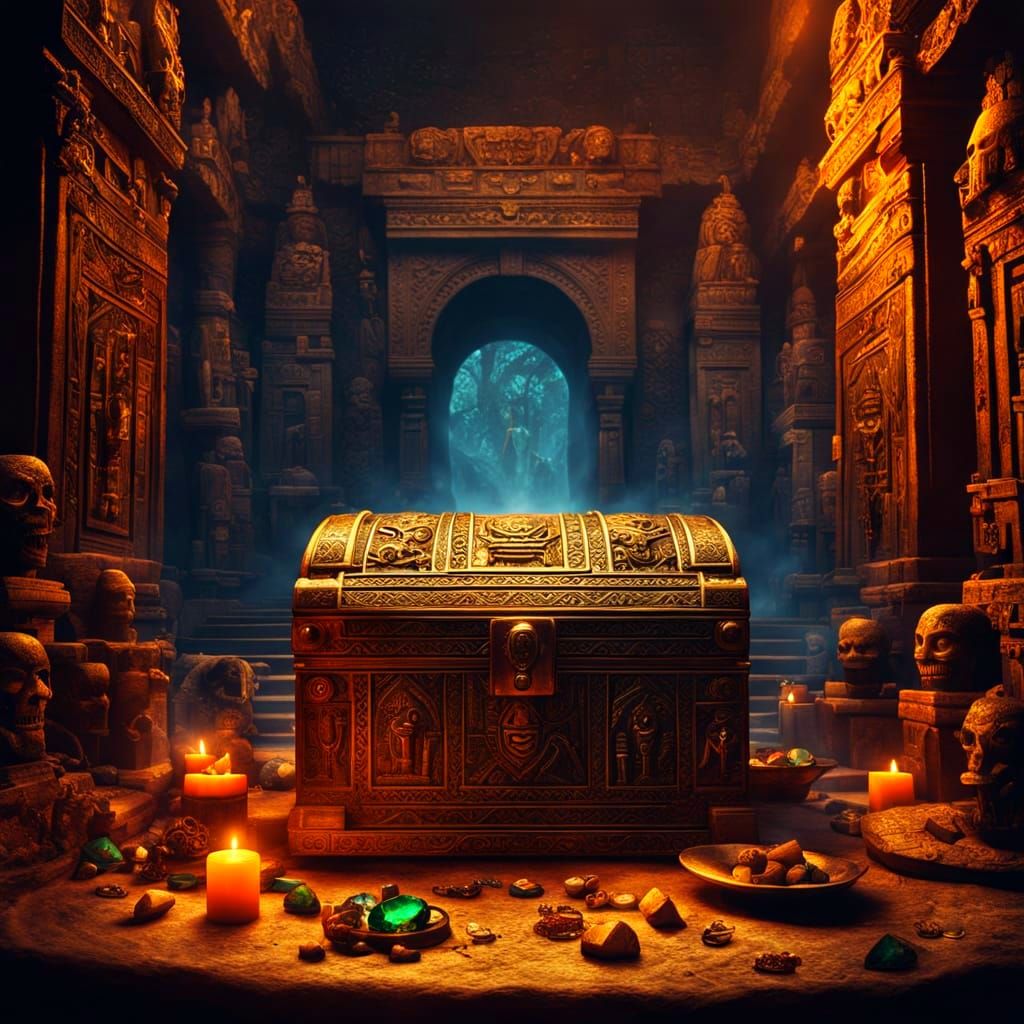 Aztec Treasure Chest in Temple, Sinister Style