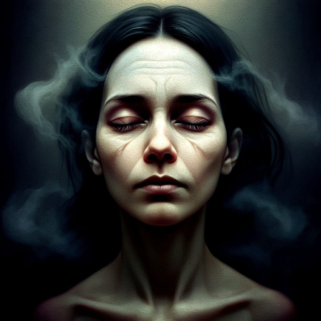 Creepy Calm Scene as Impasto Oil Painting