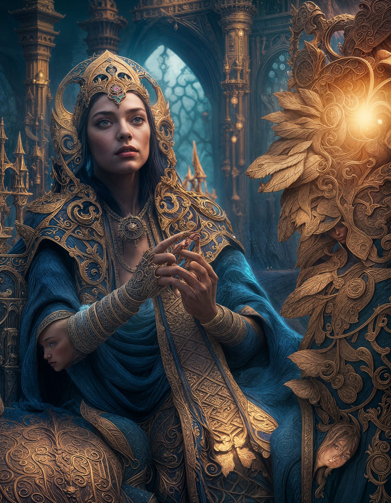 Fantastical Woman Casting a Spell: 8k Resolution