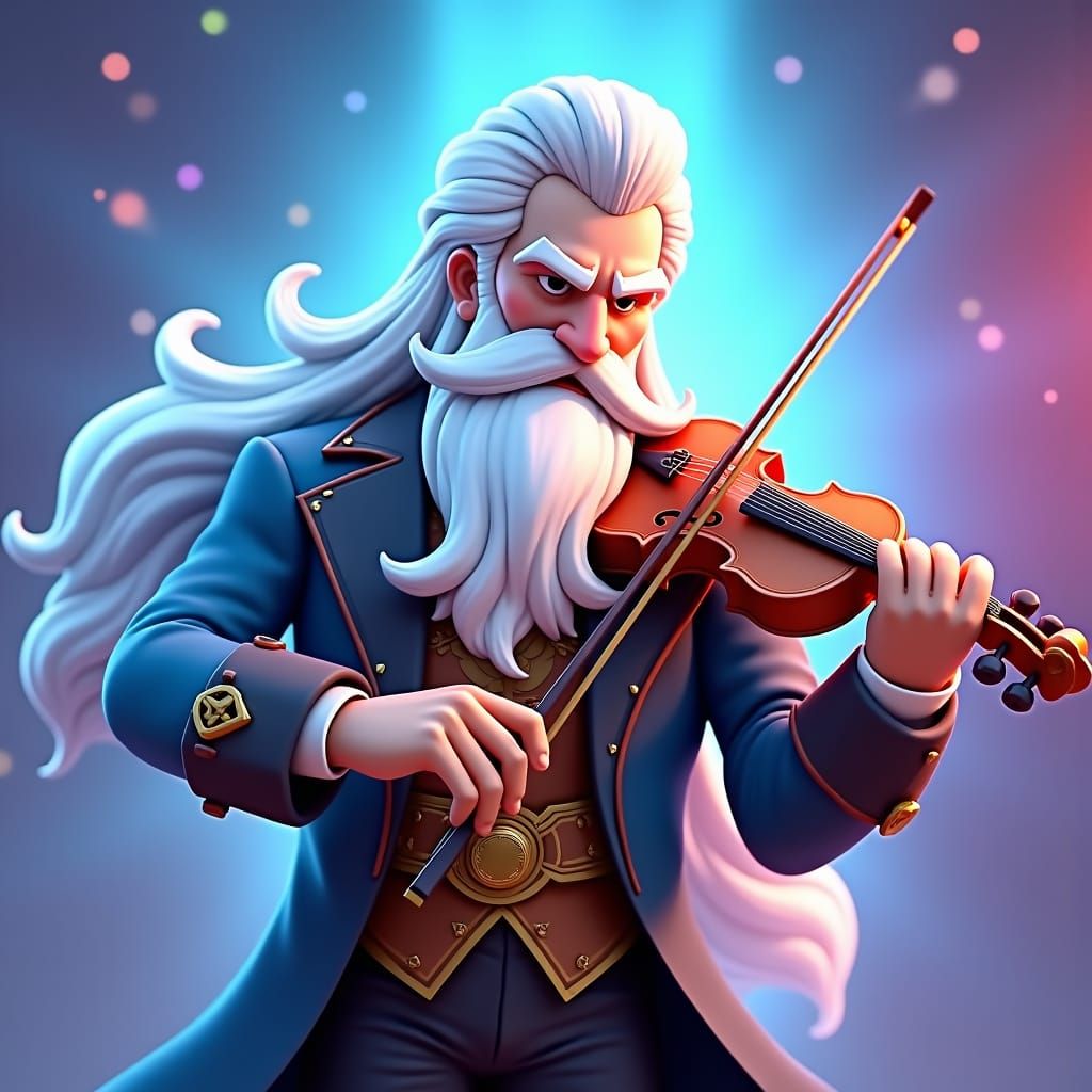 Steampunk Brawl Stars Character Plays Violin