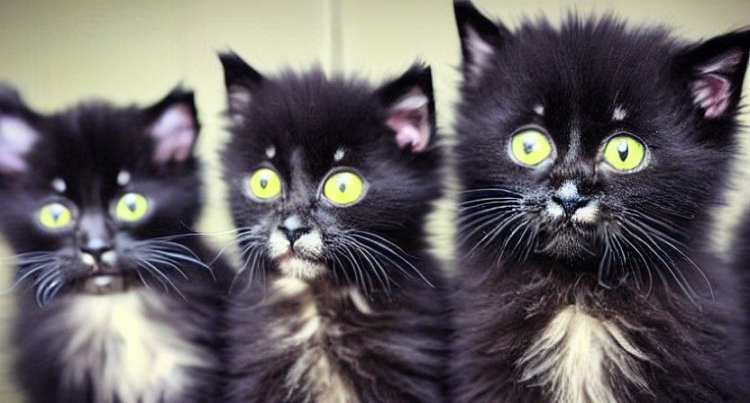Adorable Black Kittens Celebrate Halloween