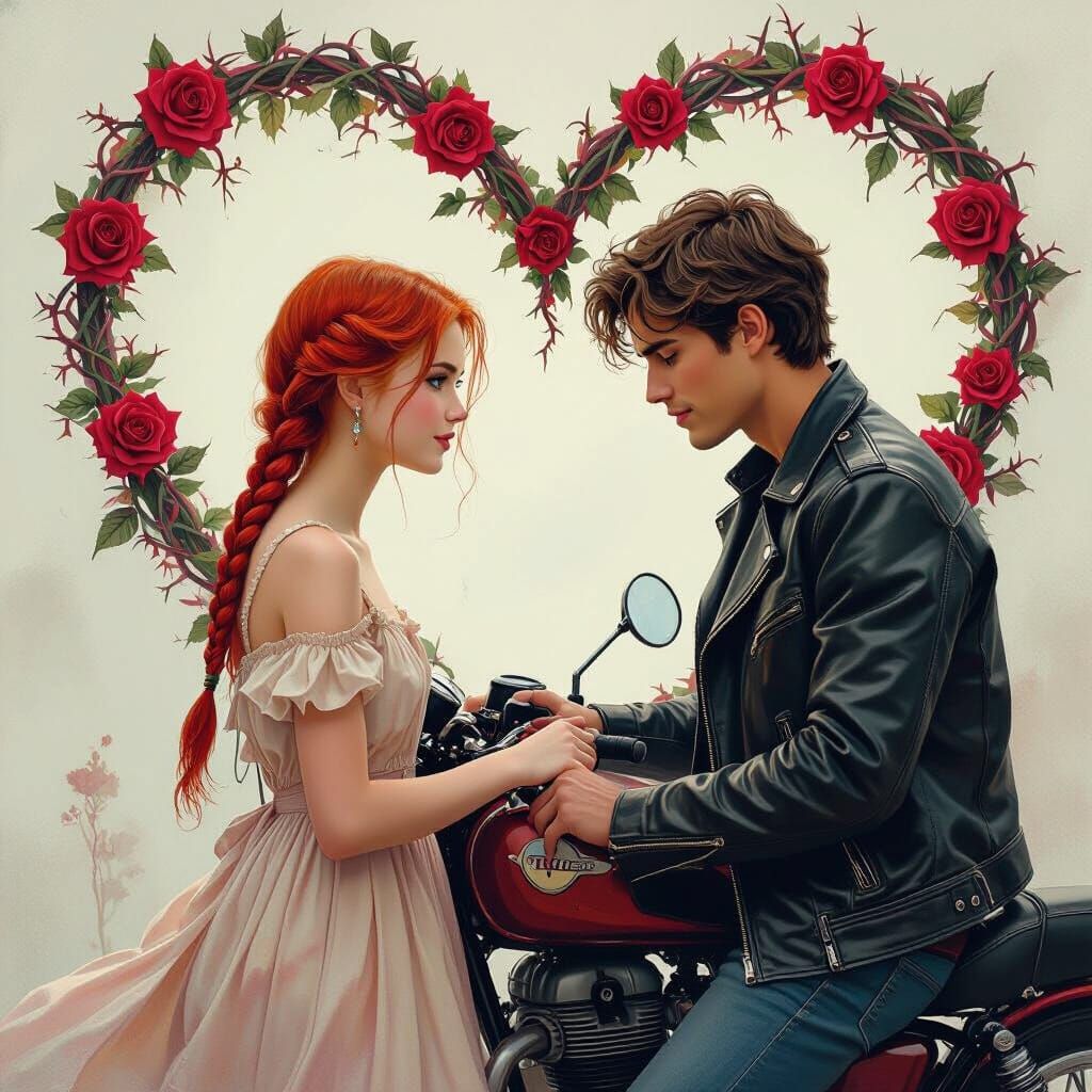 Teenage Girl's Affection: Dreamy Romantic Scene