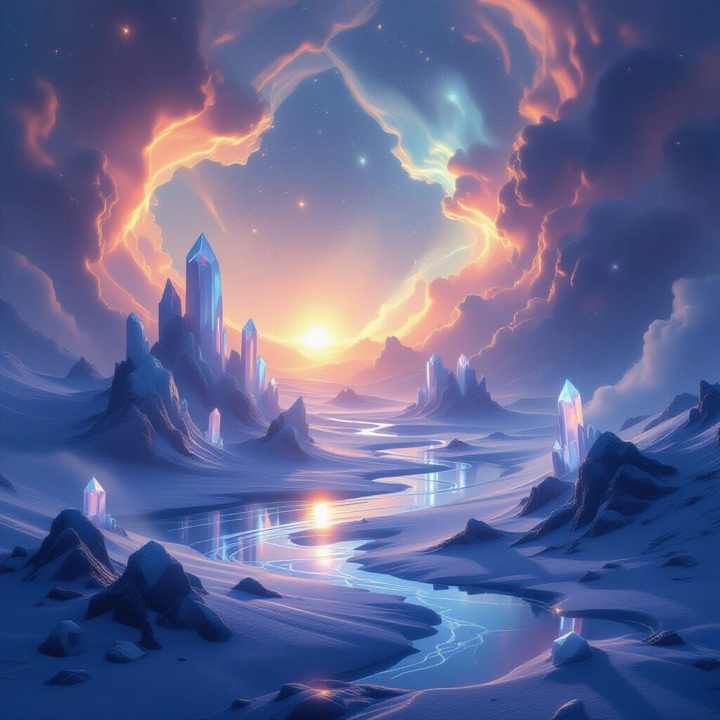 Cosmic Wonder: Surreal Nebulae and Crystalline Landscapes