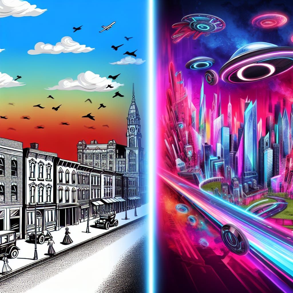Past Meets Future: Cinematic New York City Concept Art