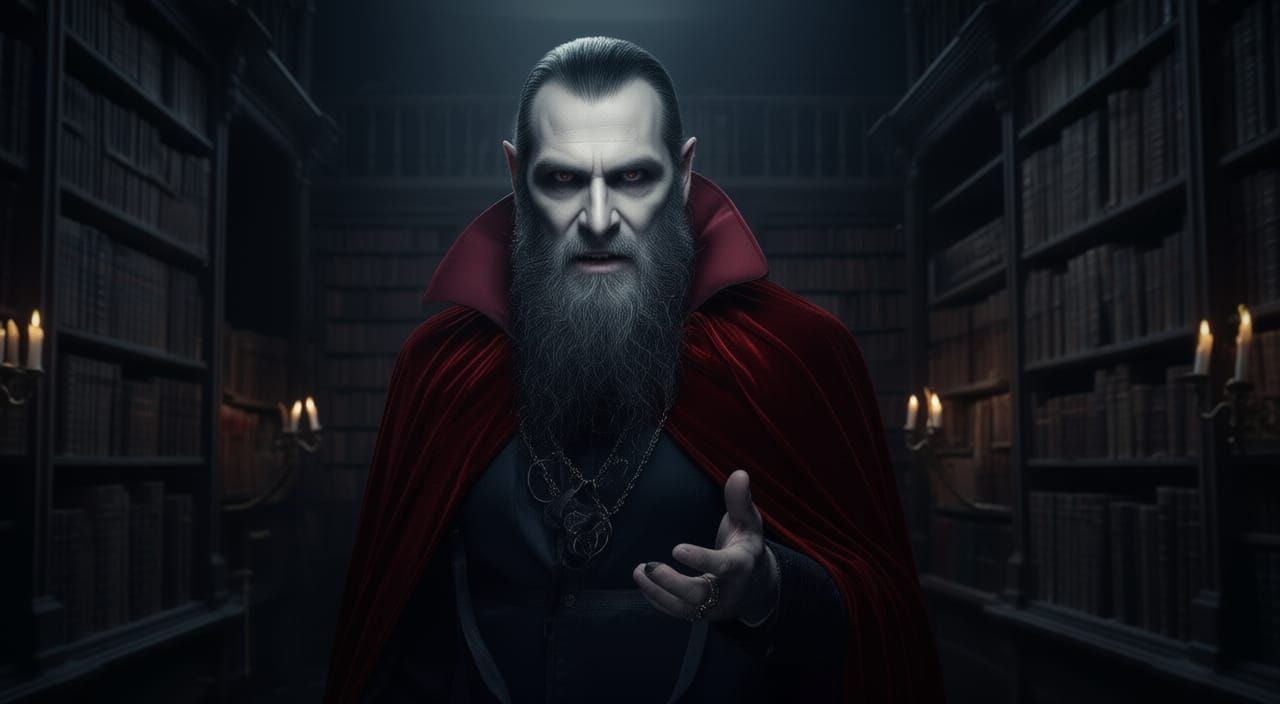 Gothic Vampire Emerges from Shadows