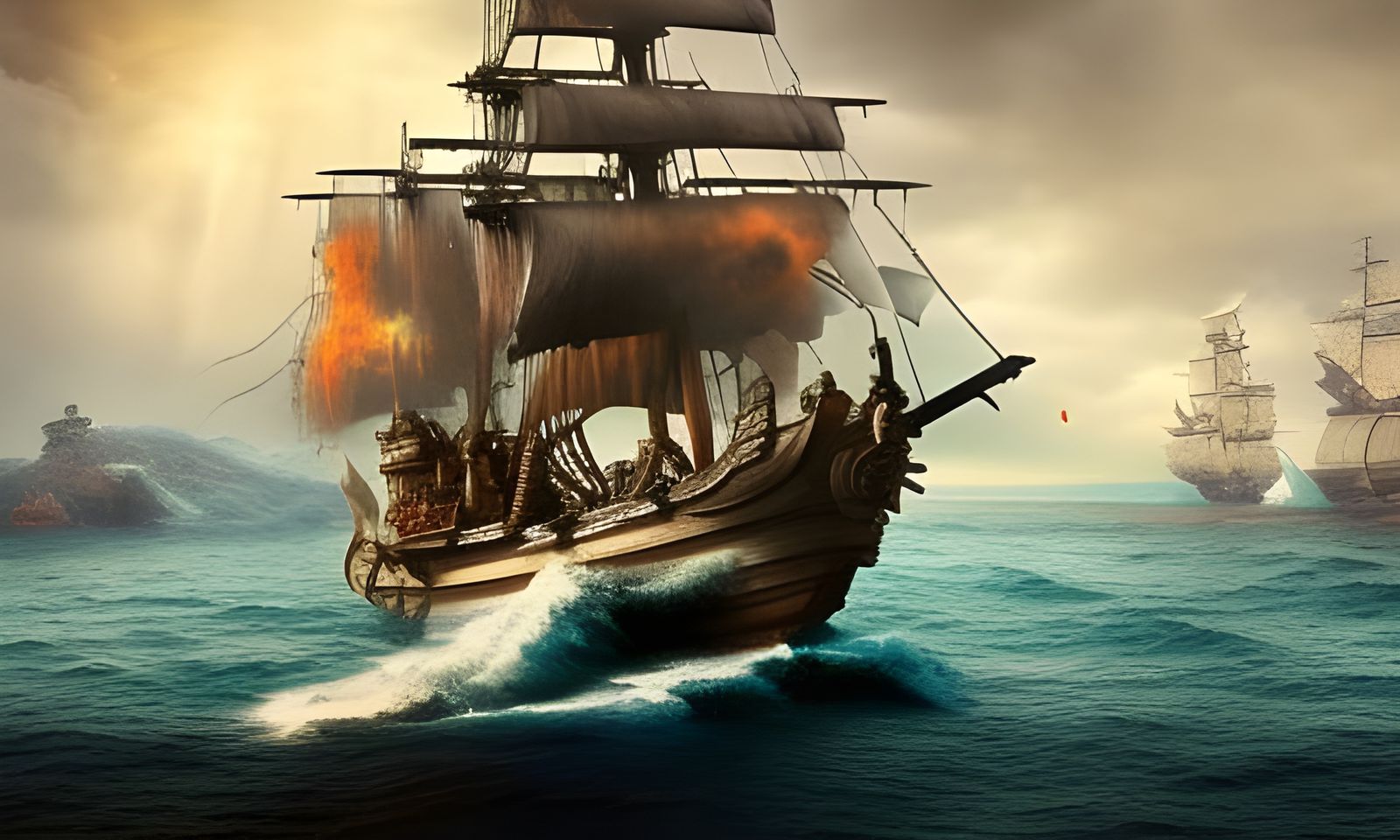 Epic Pirate Ship Sails to Pirate Island