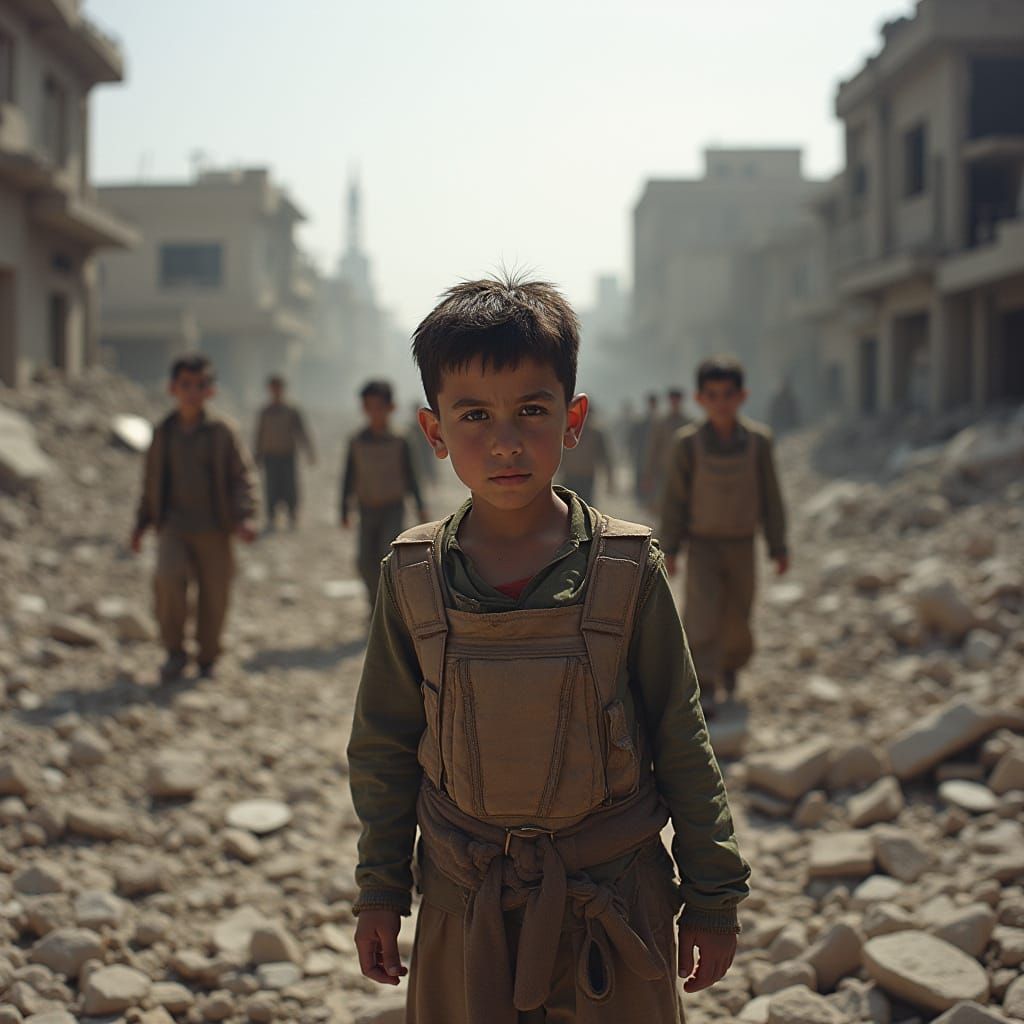 Iraqi Civilians in Rubble: Photojournalistic HD