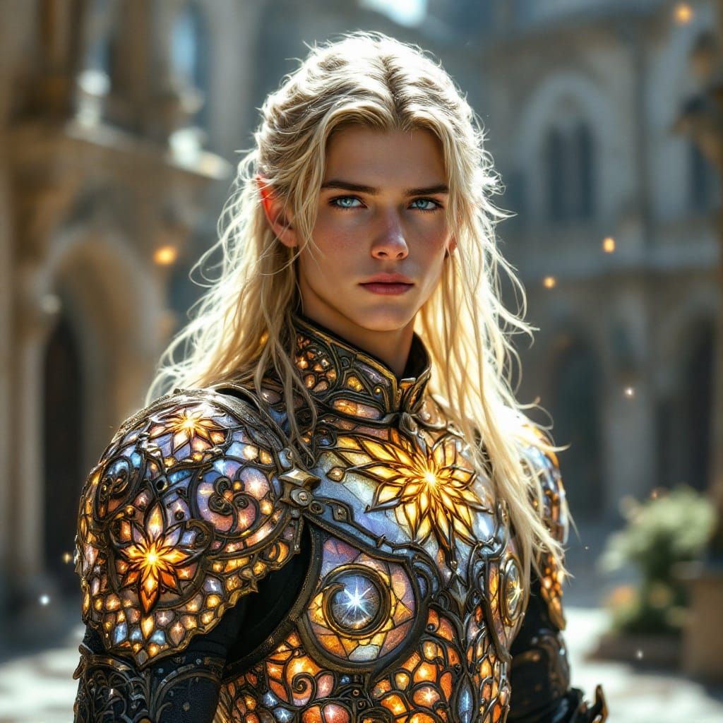 Resplendent Elf in Stained-Glass Armor