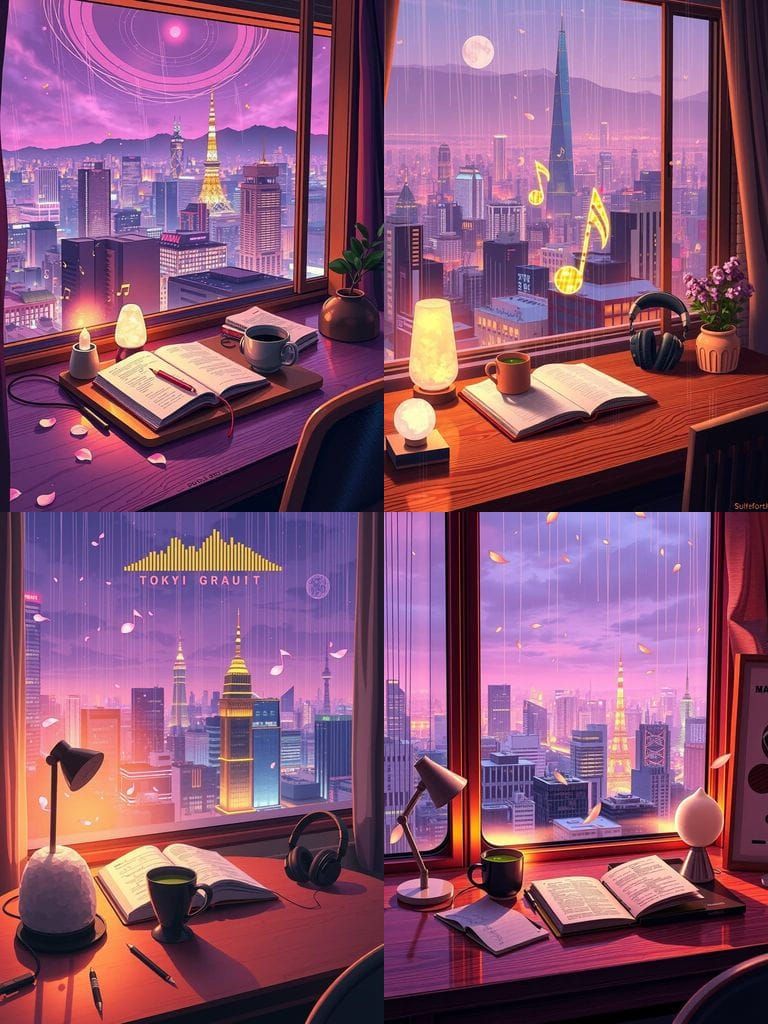 Neon Tokyo Night Loft in Ambient Light