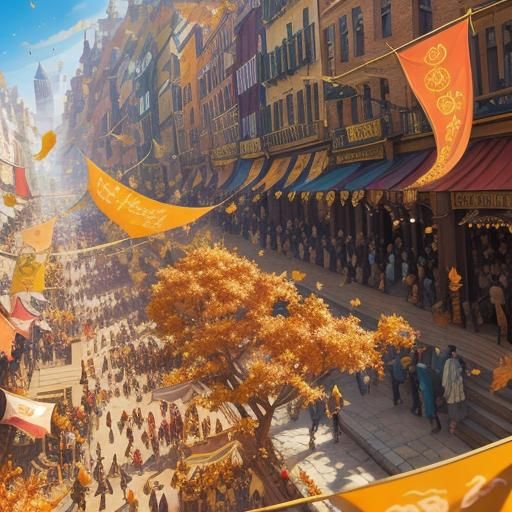 People Rejoicing as Money Falls from Sky