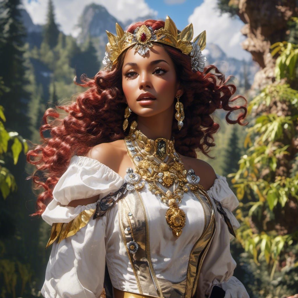 Dancing Black Woman in Forest: Hyperrealistic Graffiti Art