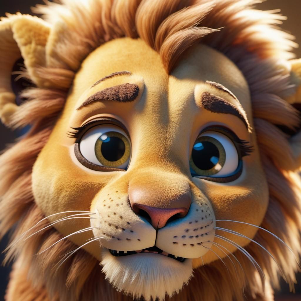 scary but cute lion