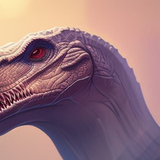 Detailed Dinosaur Portrait in Hyperrealistic Style