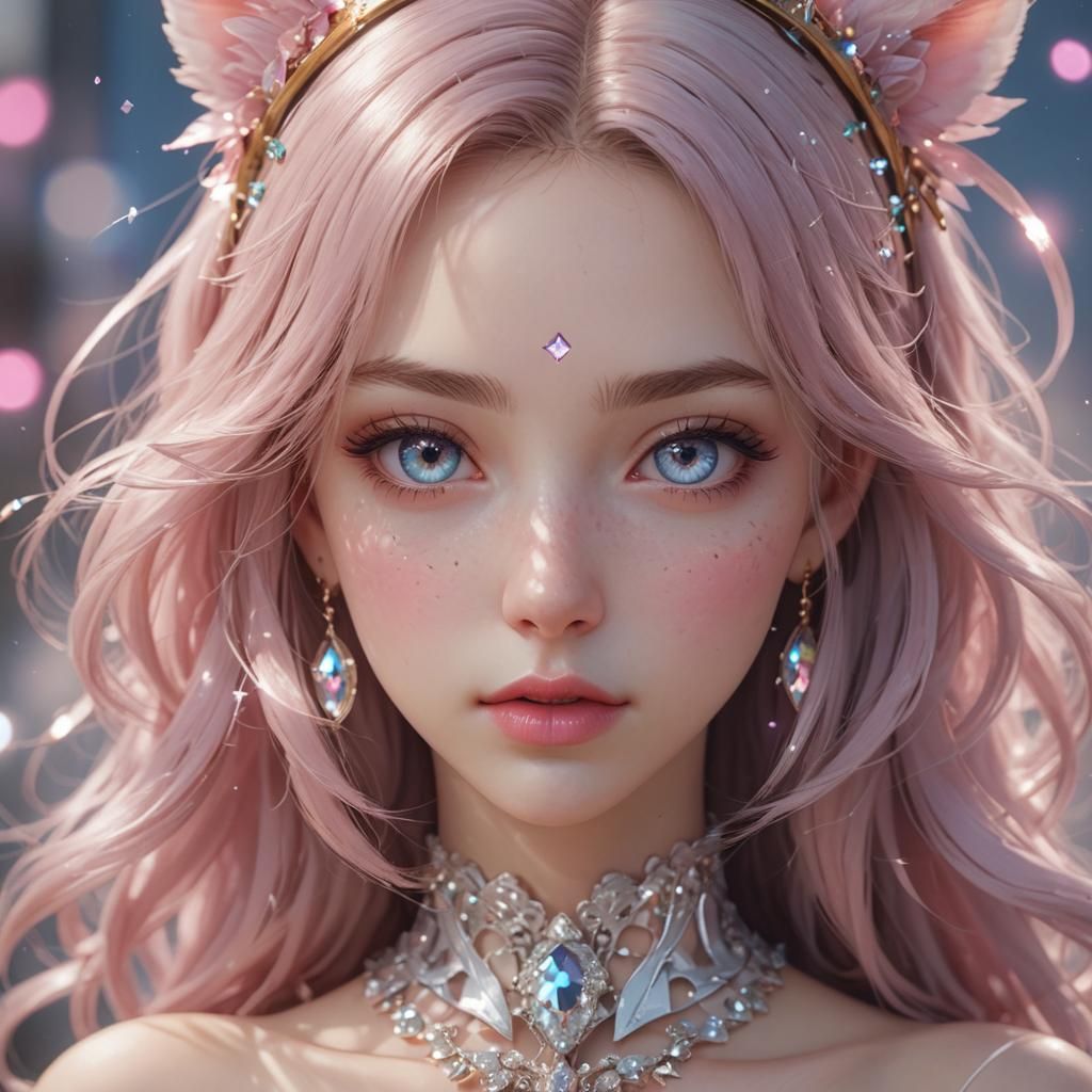 Breathtaking Anime Goddess with Heterochromia