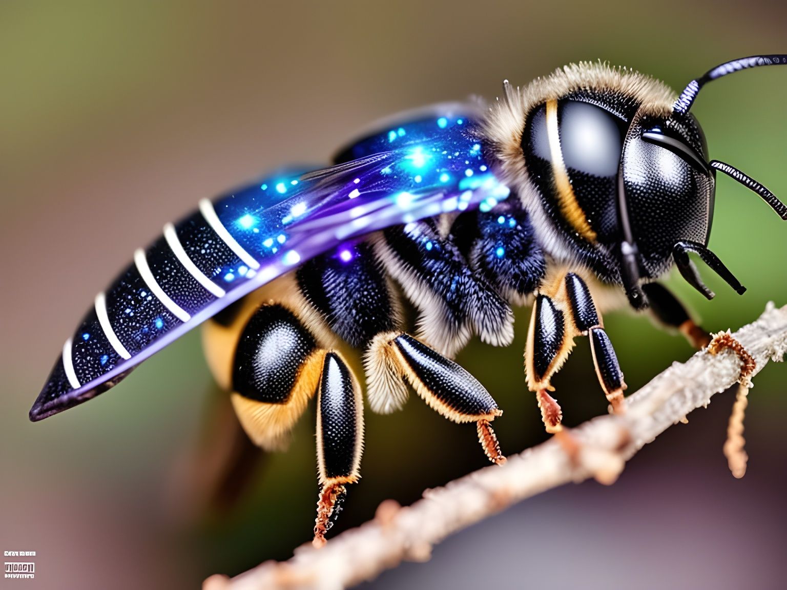 Galaxy Crystal Bee in Hyper-Detailed Digital Art