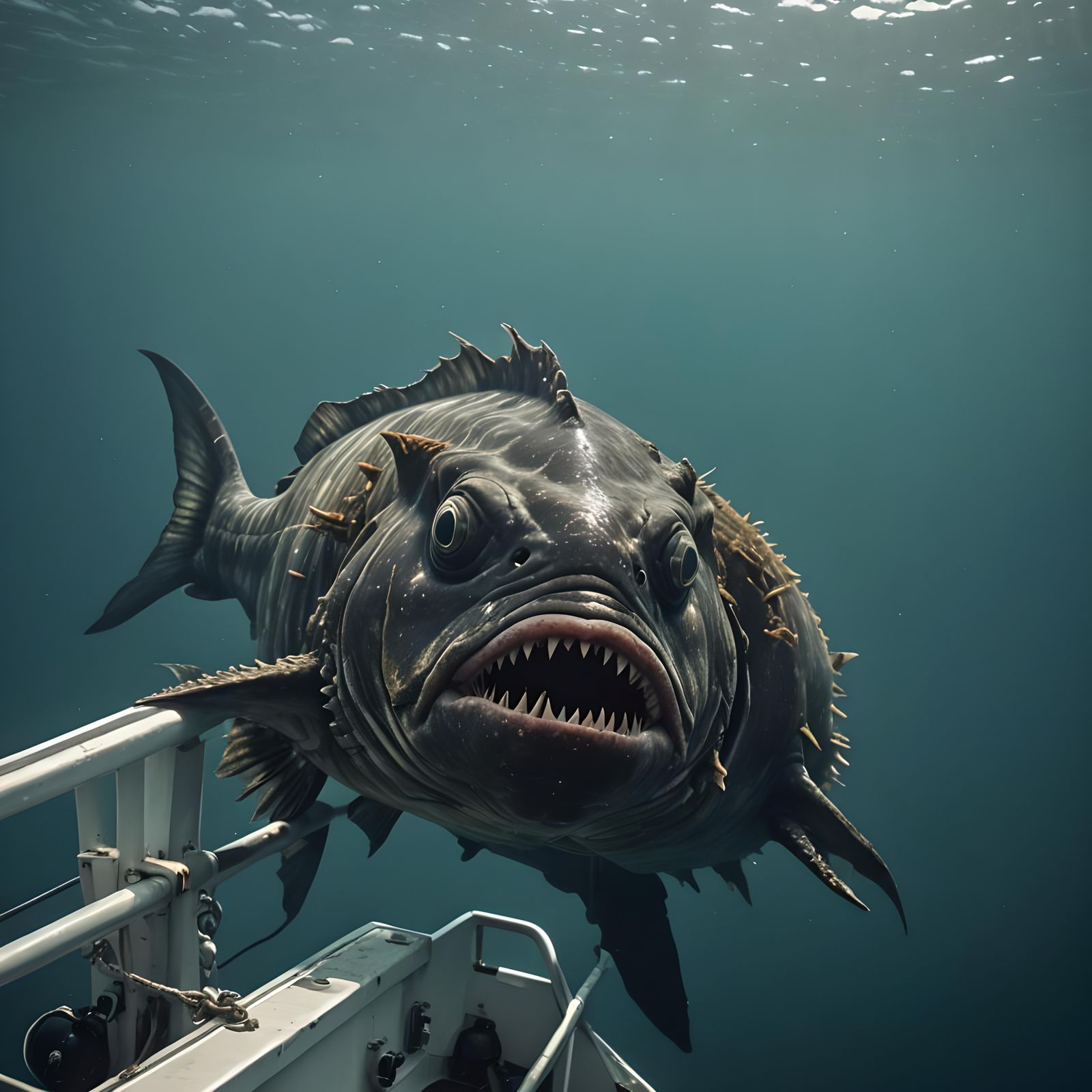 Eerie Sea Monster Piranha Fish Stares