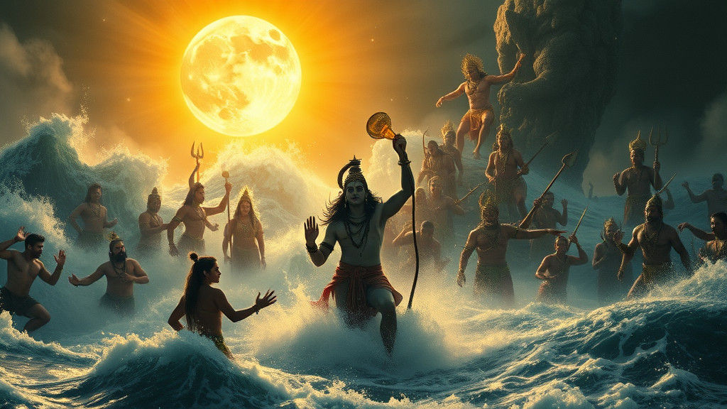 Samudra Manthan: Gods and Demons Churning the Ocean