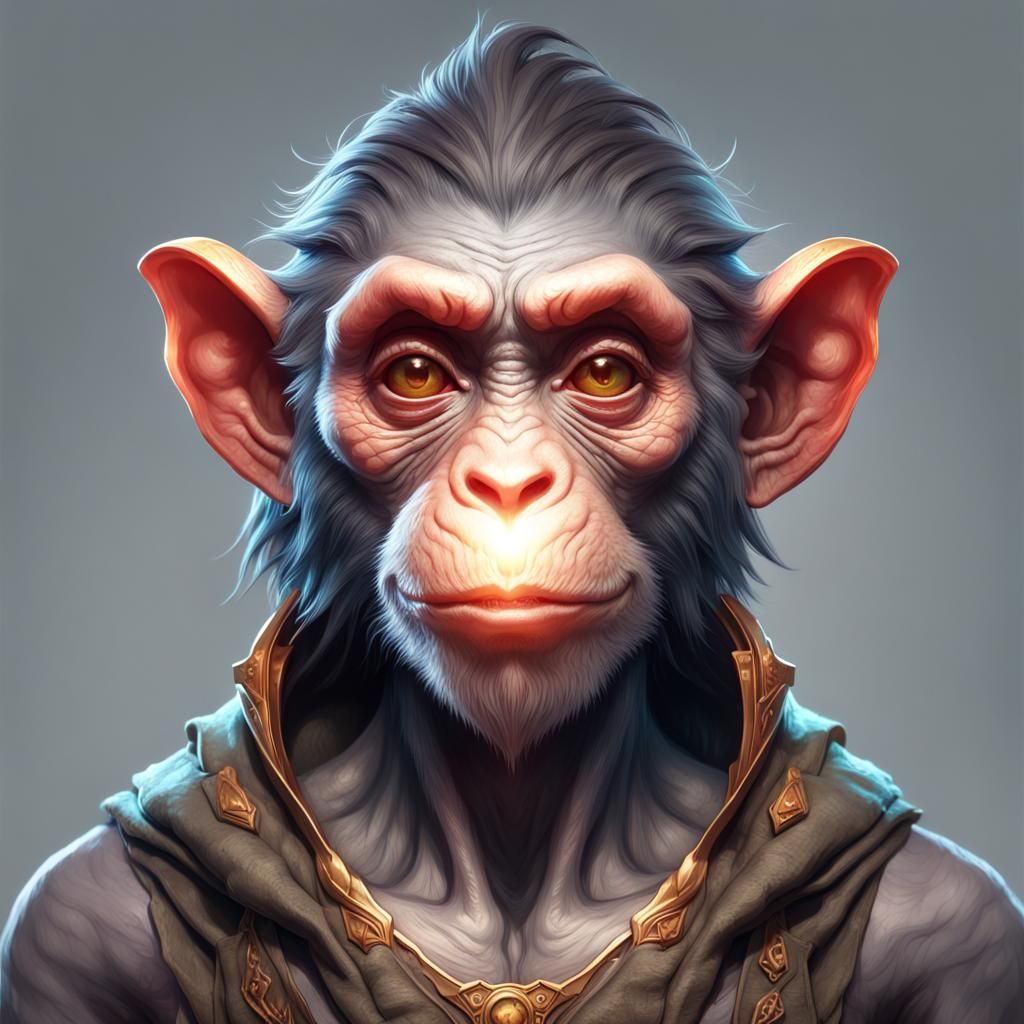 Detailed Monkey Goblin Portrait in 8k Resolution