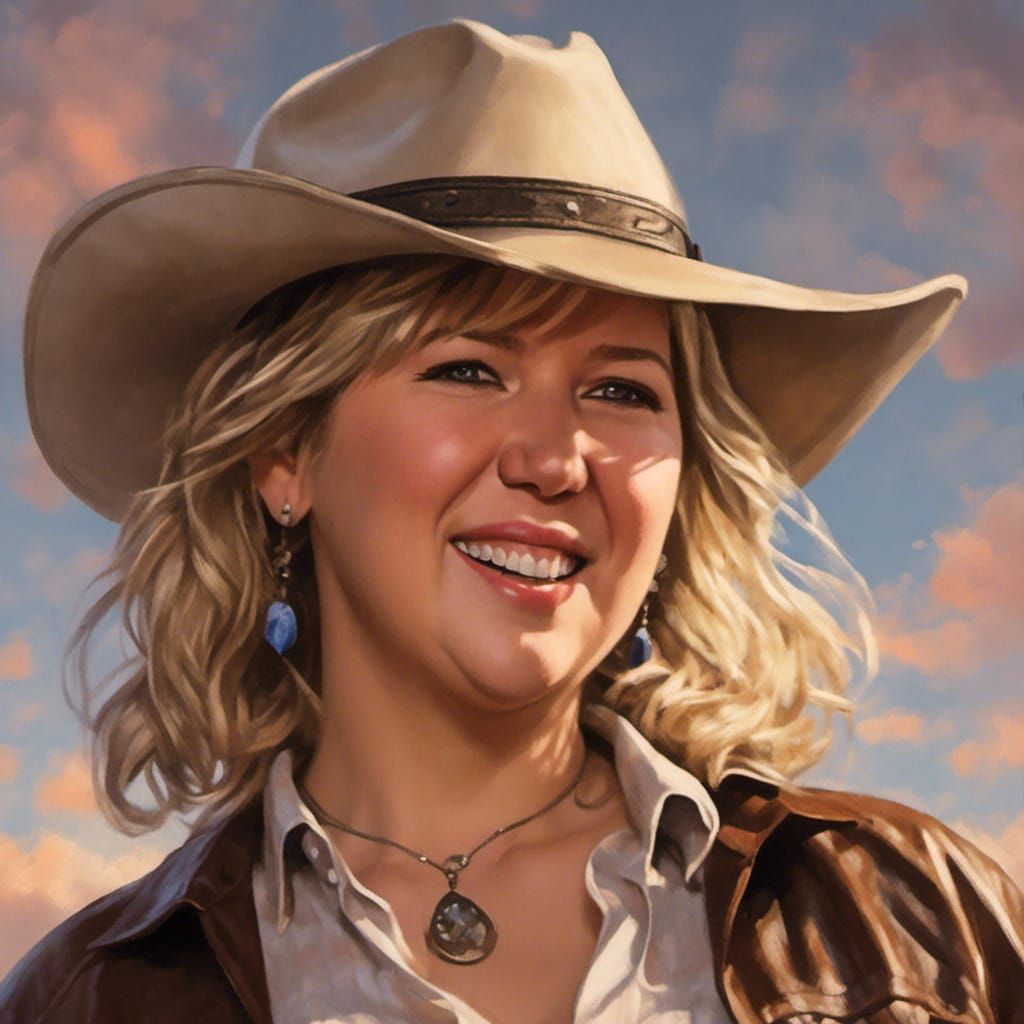 Cowgirl Portrait in Hyperdetailed Splash Art Style