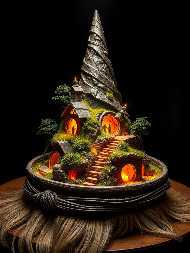 Lord of the Rings Scene on Gandalf's Hat