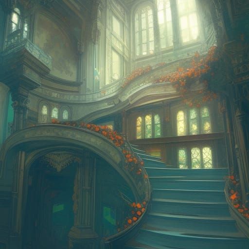 Surreal Staircase to Nowhere: Digital Art