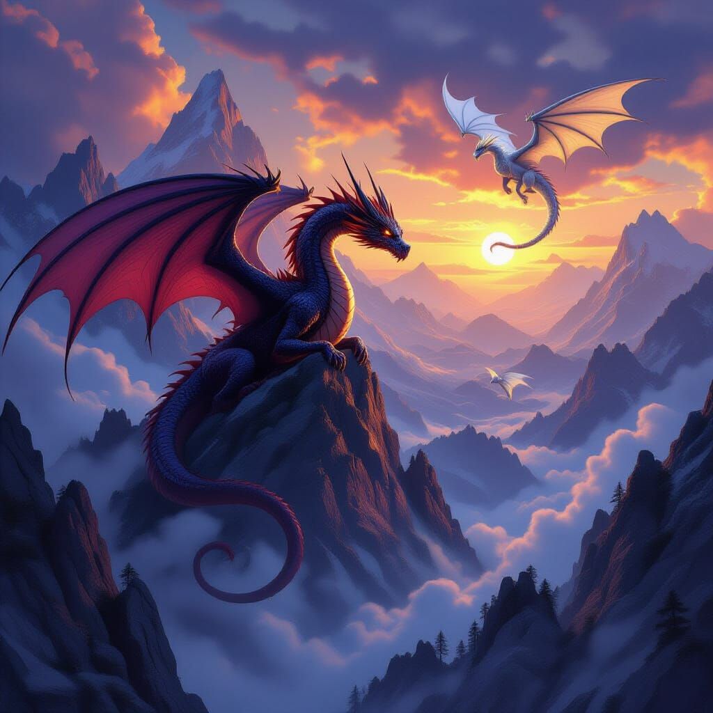 Red Dragon Mountain Home with Dragon Family