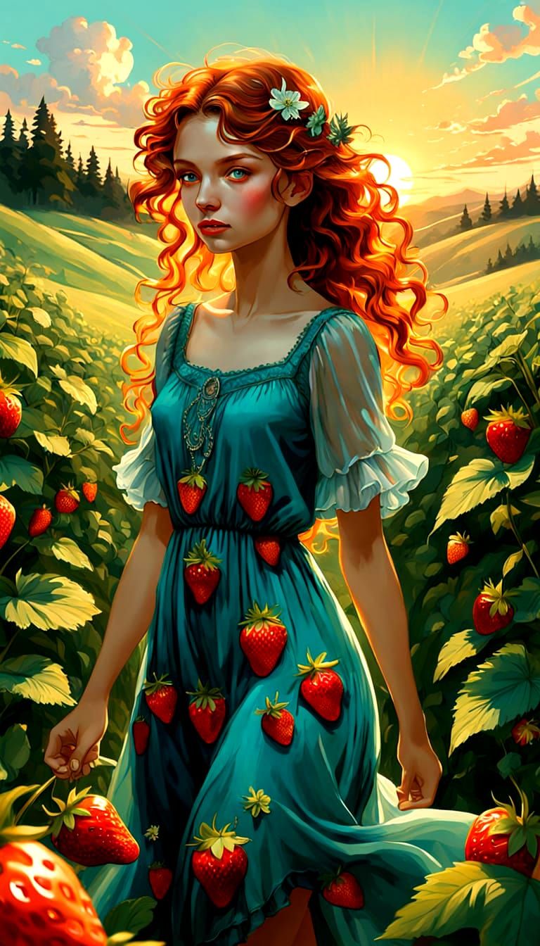 Vibrant Summer Sunset in Watercolor and Abstract Art